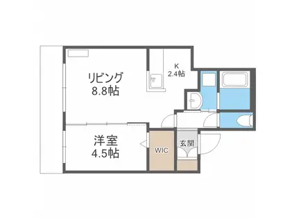 COCO(1LDK/4階)の間取り写真