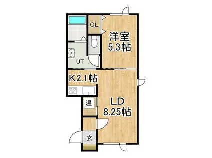 ヴェルソー(1LDK/2階)の間取り写真
