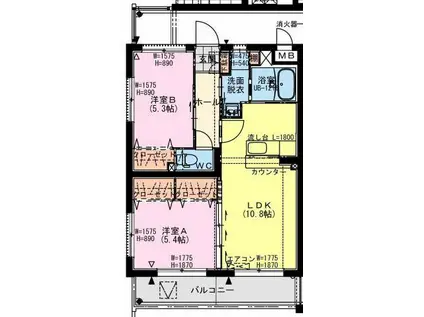 VILLAGE SITTA(2LDK/2階)の間取り写真