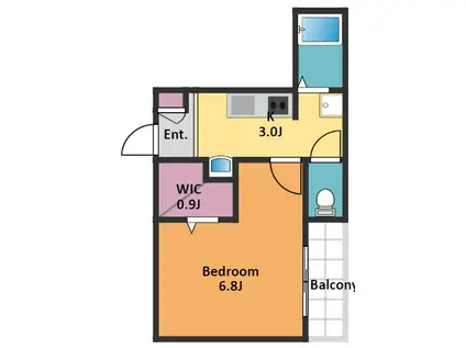 サンライズ三宿(1K/3階)の間取り写真