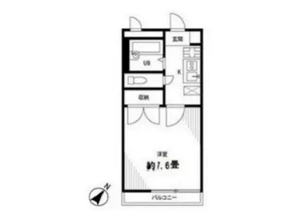 アンプルールフェールひまわり(1K/2階)の間取り写真