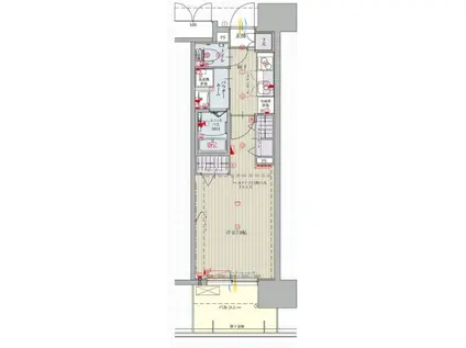 パルティール金山アネックス(1K/4階)の間取り写真