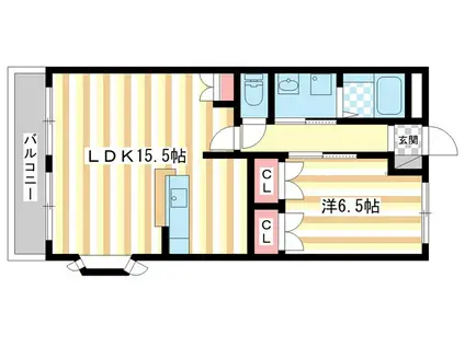 ラウレア(1LDK/2階)の間取り写真
