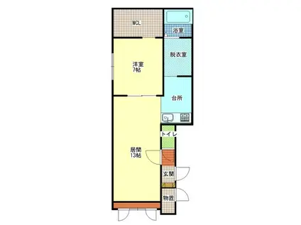 BEBE(1LDK/2階)の間取り写真