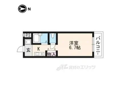 ゴールドクレスト(1K/3階)の間取り写真