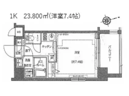 ズーム川崎(1K/3階)の間取り写真