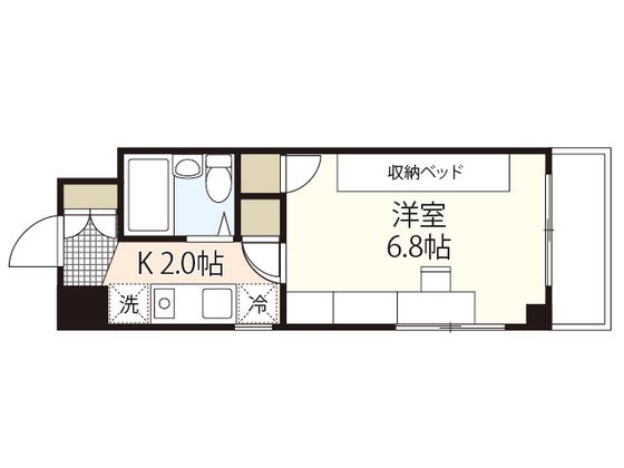 クルーズマンション(1K/5階)の間取り写真