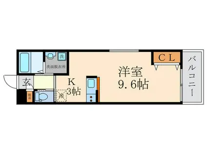 ドムール烏丸五条(ワンルーム/1階)の間取り写真