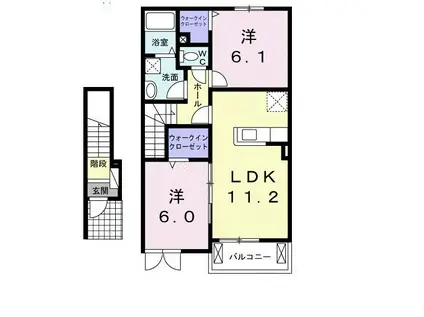 メゾン大地(2LDK/2階)の間取り写真
