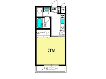 フルーレ伊勢(1K/2階)の間取り写真