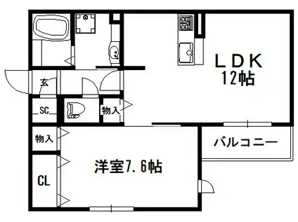 ラ ネージュ(1LDK/3階)の間取り写真