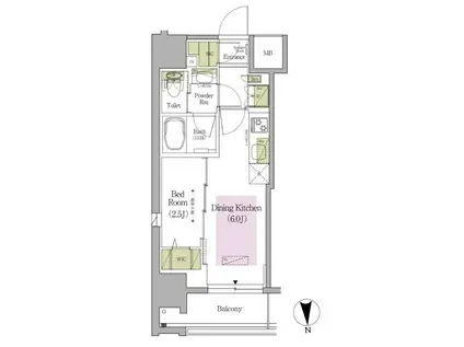 アーバネックス早稲田テラス(1DK/9階)の間取り写真