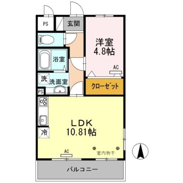 セリージャデトーア(1LDK/3階)の間取り写真
