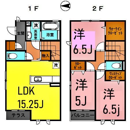アンジュール(3LDK/2階)の間取り写真