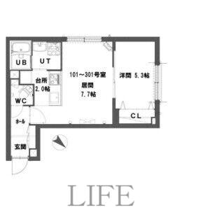 グランメール 美園6-3(1LDK/3階)の間取り写真