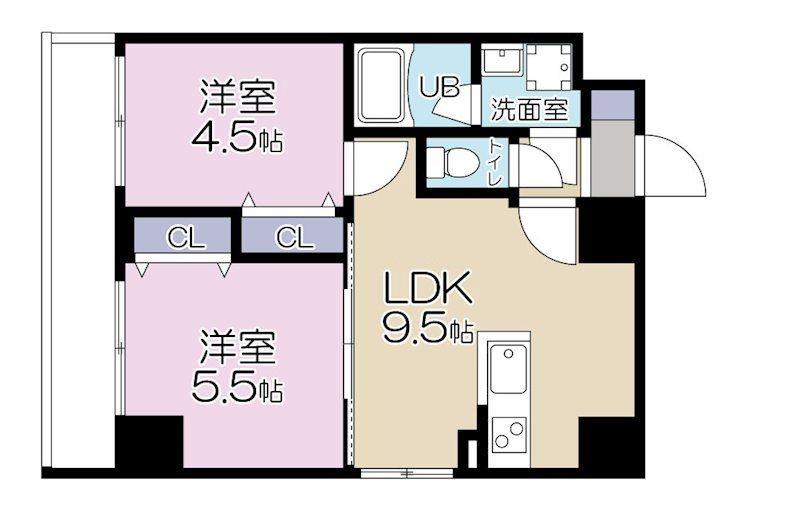 エルヴィータ川崎(2LDK/6階)の間取り写真