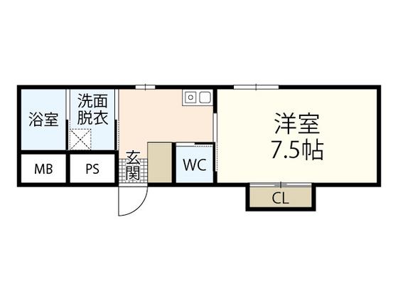 FS BLDG(1K/2階)の間取り写真