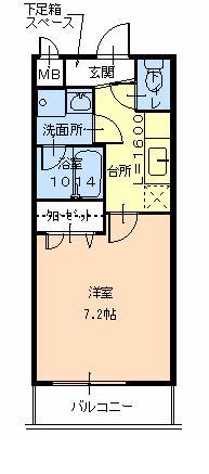 アルベージュ八戸ノ里 II番館(1K/2階)の間取り写真