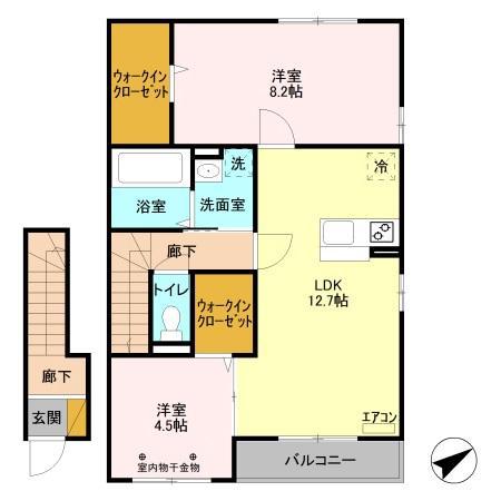 つくばエクスプレス 八潮駅 徒歩28分 2階建 築11年(2LDK/2階)の間取り写真