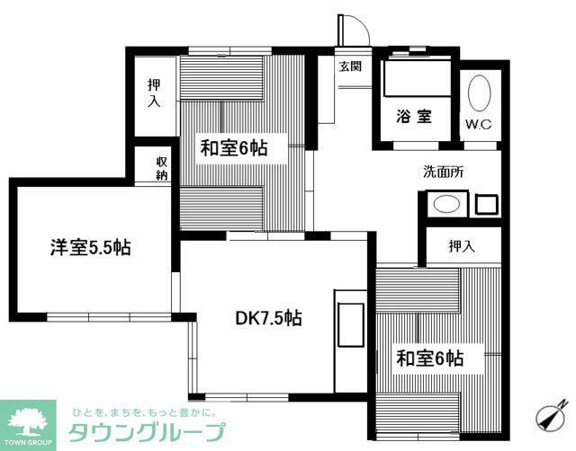 ハイツ池沢(3DK/1階)の間取り写真