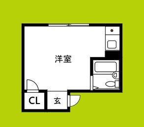 ベルベデーレ(ワンルーム/2階)の間取り写真