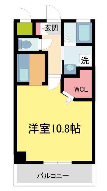 グランハイム夙川(1K/3階)の間取り写真