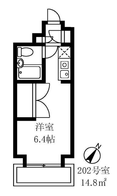 グランドパレス東北沢(ワンルーム/2階)の間取り写真