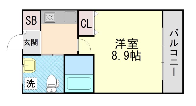 ビューテラス岡本(1K/1階)の間取り写真