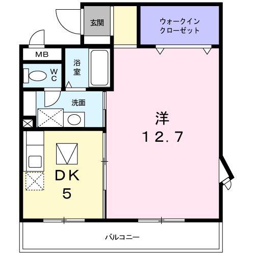 ディアコート口酒井(1DK/1階)の間取り写真