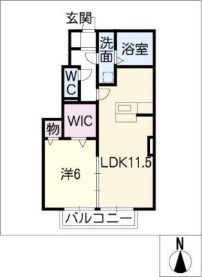ハイツ春陽 神明(1LDK/1階)の間取り写真