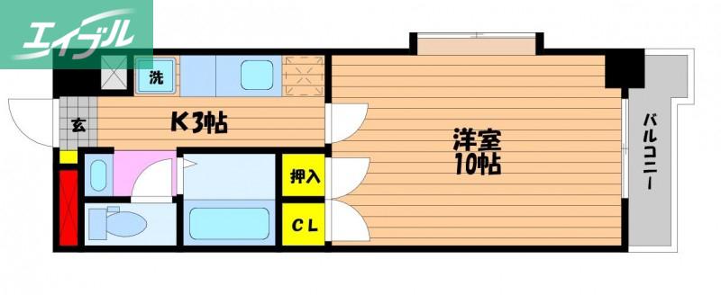 恒和レジデンス(1K/5階)の間取り写真