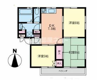 新倉ハイツ(3DK/2階)の間取り写真
