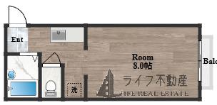 コーポ司II(1K/1階)の間取り写真