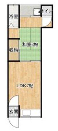 姫路市北平野4丁目アパート(1LDK/1階)の間取り写真