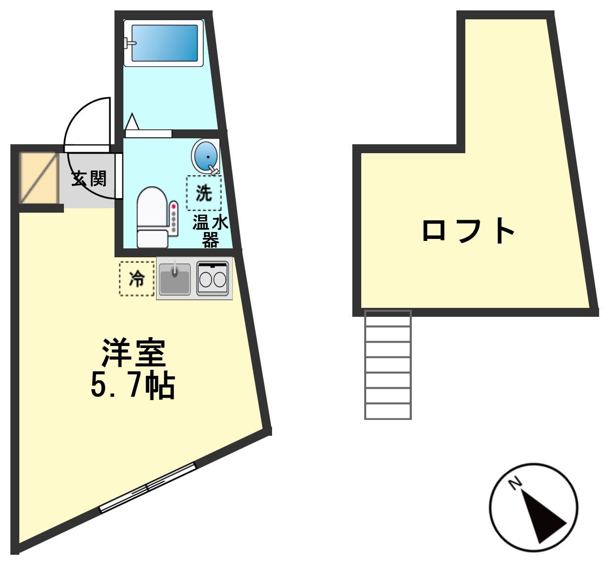 エステラ(ワンルーム/5階)の間取り写真