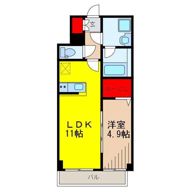 グランジュテII(1LDK/1階)の間取り写真