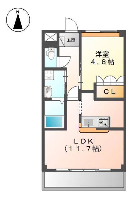 さくらパレスII(1LDK/2階)の間取り写真