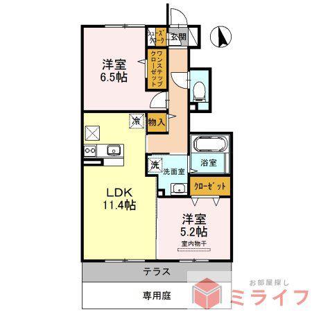 パークハイム(2LDK/1階)の間取り写真