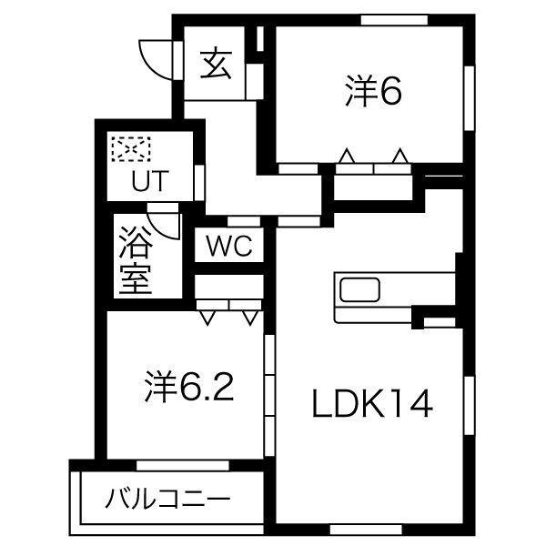 オラシオン千代田(2LDK/3階)の間取り写真