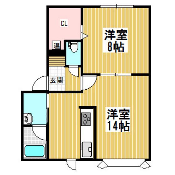 ディアコート5(1LDK/1階)の間取り写真