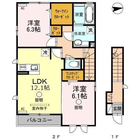 フォレストヴィラ(2LDK/2階)の間取り写真