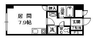 朝日プラザ旭川5条通(ワンルーム/3階)の間取り写真