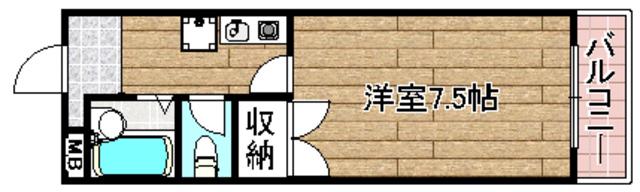 ステラマンション(1K/2階)の間取り写真