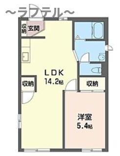 ドミール青葉台(1LDK/2階)の間取り写真