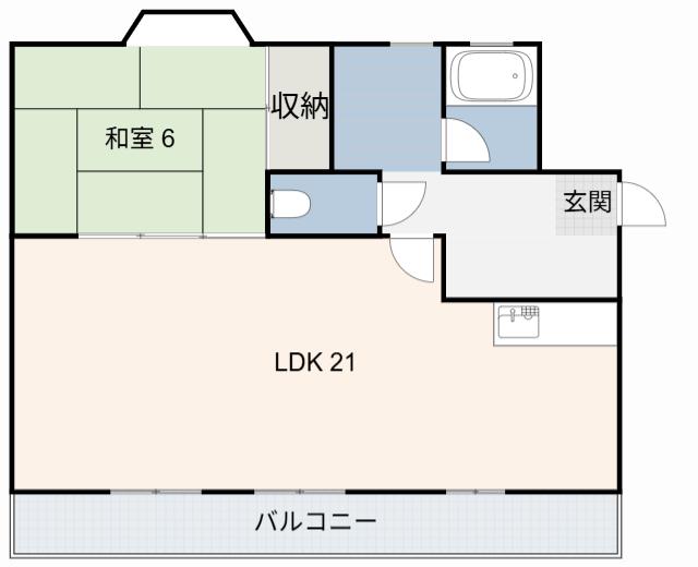 モア豊明 B棟(1LDK/4階)の間取り写真