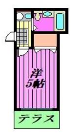 グリーンパーク第1(1K/2階)の間取り写真
