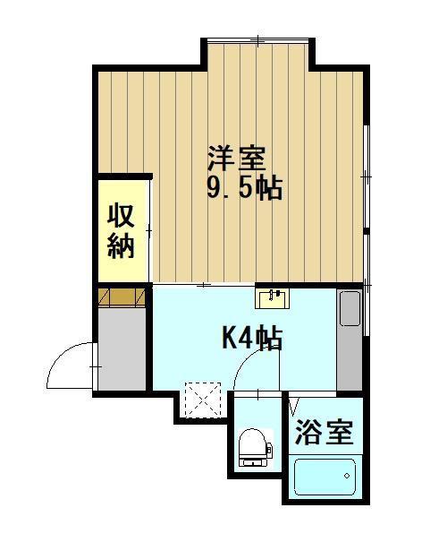 コーポ山田II(1K/2階)の間取り写真