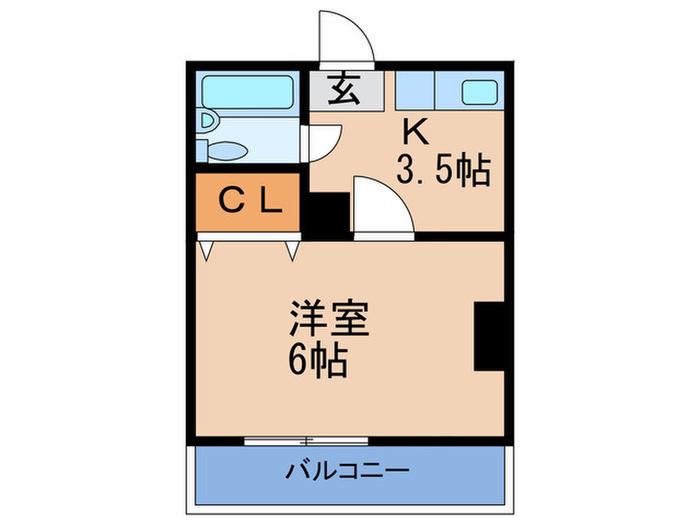 野村マンション(1K/3階)の間取り写真