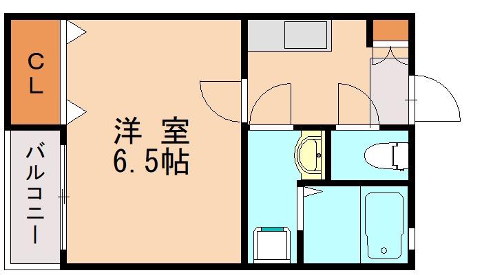 クレフラスト香椎駅東IIC棟(1K/2階)の間取り写真