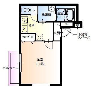 フジパレス平野南III番館(1K/1階)の間取り写真